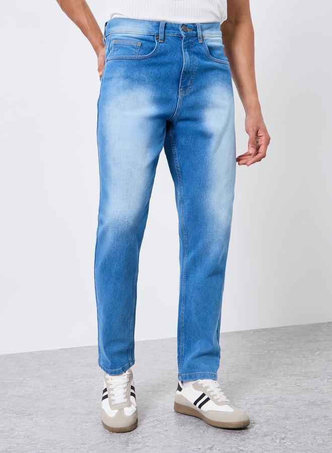 ستايلي بنطال جينز باهت قصة ضيقة تدريجياً - Image 4